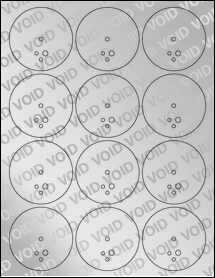 Sheet of 2.53" Circle Void Silver Polyester labels