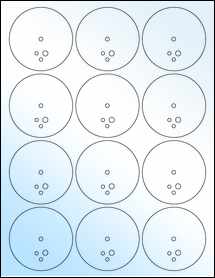 Sheet of 2.53" Circle White Gloss Inkjet labels