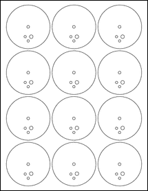 Sheet of 2.53" Circle Removable White Matte labels