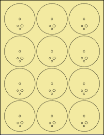 Sheet of 2.53" Circle Pastel Yellow labels