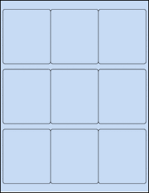 Sheet of 2.75" x 3.125" Pastel Blue labels