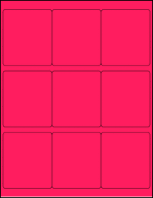 Sheet of 2.75" x 3.125" Fluorescent Pink labels