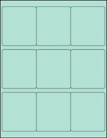 Sheet of 2.75" x 3.125" Pastel Green labels