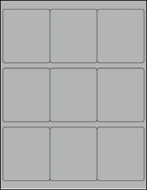 Sheet of 2.75" x 3.125" True Gray labels
