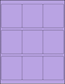 Sheet of 2.75" x 3.125" True Purple labels