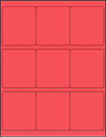 Sheet of 2.75" x 3.125" True Red labels
