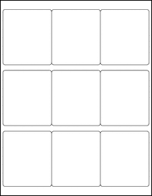 Sheet of 2.75" x 3.125" Standard White Matte labels