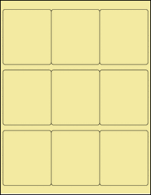 Sheet of 2.75" x 3.125" Pastel Yellow labels