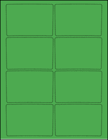 Sheet of 3.7448" x 2.516" True Green labels