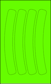 Sheet of 1.9617" x 10.9917" Fluorescent Green labels