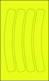 Sheet of 1.9617" x 10.9917" Fluorescent Yellow labels