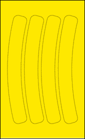 Sheet of 1.9617" x 10.9917" True Yellow labels