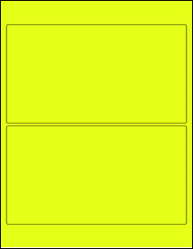 Sheet of 8" x 4.375" Fluorescent Yellow labels