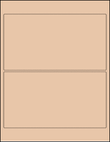 Sheet of 8" x 4.375" Light Tan labels