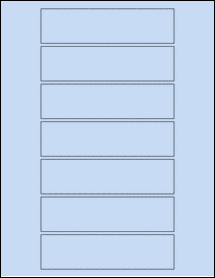 Sheet of 5.3125" x 1.375" Pastel Blue labels