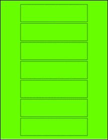 Sheet of 5.3125" x 1.375" Fluorescent Green labels