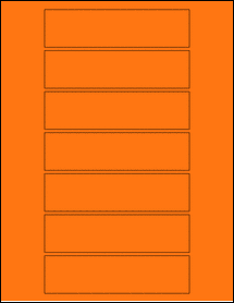 Sheet of 5.3125" x 1.375" Fluorescent Orange labels