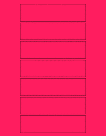 Sheet of 5.3125" x 1.375" Fluorescent Pink labels