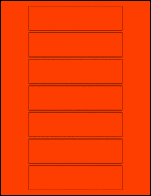 Sheet of 5.3125" x 1.375" Fluorescent Red labels