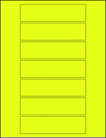 Sheet of 5.3125" x 1.375" Fluorescent Yellow labels