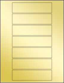 Sheet of 5.3125" x 1.375" Gold Foil Laser labels