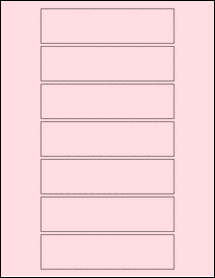 Sheet of 5.3125" x 1.375" Pastel Pink labels