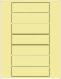 Sheet of 5.3125" x 1.375" Pastel Yellow labels