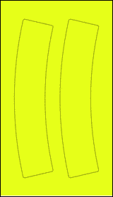 Sheet of 2.7727" x 11.3513" Fluorescent Yellow labels