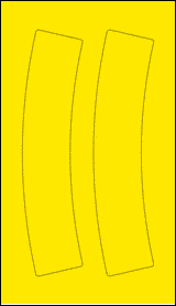 Sheet of 2.7727" x 11.3513" True Yellow labels