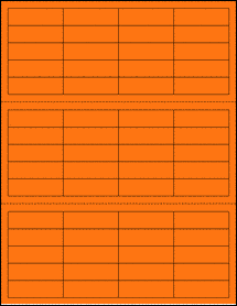 Sheet of 2" X 0.625" Fluorescent Orange labels