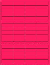 Sheet of 2" X 0.625" Fluorescent Pink labels