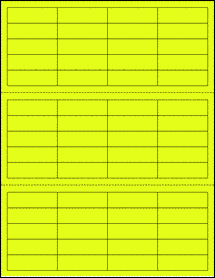Sheet of 2" X 0.625" Fluorescent Yellow labels