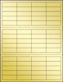 Sheet of 2" X 0.625" Gold Foil Laser labels