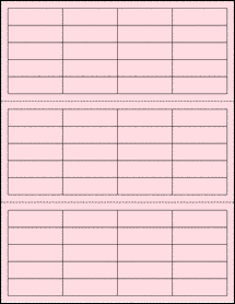 Sheet of 2" X 0.625" Pastel Pink labels