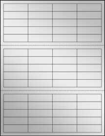 Sheet of 2" X 0.625" Silver Foil Inkjet labels