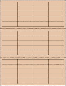 Sheet of 2" X 0.625" Light Tan labels