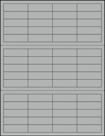 Sheet of 2" X 0.625" True Gray labels