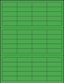 Sheet of 2" X 0.625" True Green labels