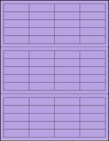 Sheet of 2" X 0.625" True Purple labels