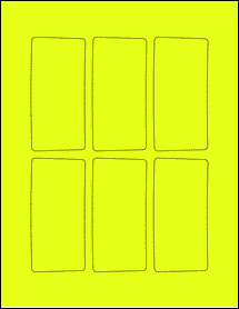 Sheet of 1.9506" x 4.0856" Fluorescent Yellow labels