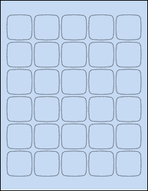 Sheet of 1.456" x 1.456" Pastel Blue labels