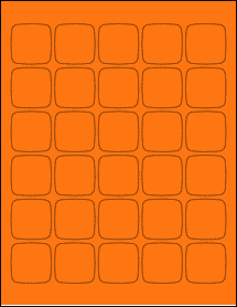 Sheet of 1.456" x 1.456" Fluorescent Orange labels