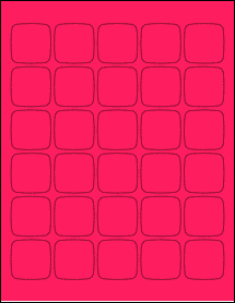 Sheet of 1.456" x 1.456" Fluorescent Pink labels