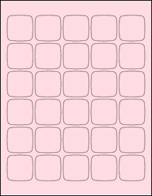 Sheet of 1.456" x 1.456" Pastel Pink labels