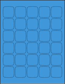 Sheet of 1.456" x 1.456" True Blue labels
