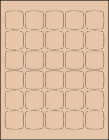 Sheet of 1.456" x 1.456" Light Tan labels