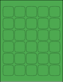 Sheet of 1.456" x 1.456" True Green labels