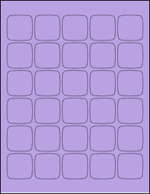 Sheet of 1.456" x 1.456" True Purple labels
