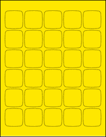 Sheet of 1.456" x 1.456" True Yellow labels