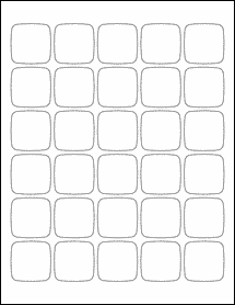 Sheet of 1.456" x 1.456" Standard White Matte labels